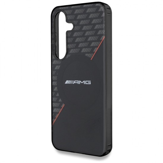 AMG Double Layer Rhombs MagSafe Case for Samsung Galaxy S25 - Black/Red