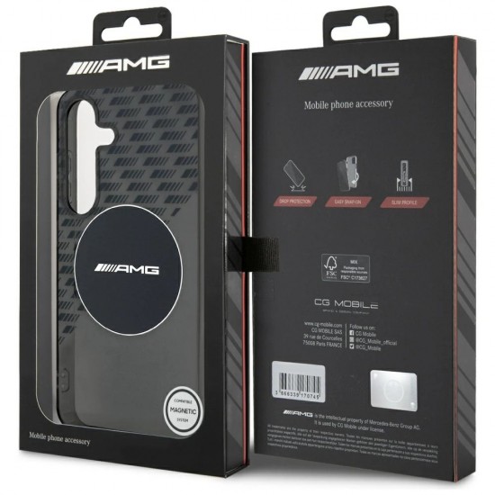 AMG Transparent Rhombs MagSafe Case for Samsung Galaxy S25 - Black