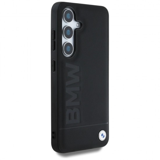 BMW Leather Big Wordmark Case for Samsung Galaxy S25 - Black