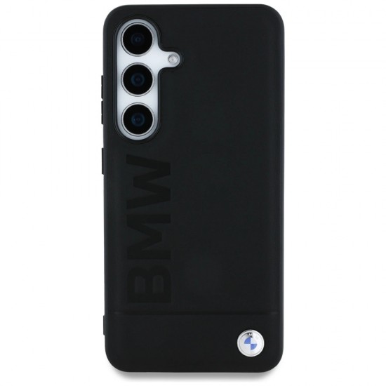 BMW Leather Big Wordmark Case for Samsung Galaxy S25+ - Black