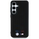 BMW Leather Tricolor Stripe MagSafe Case for Samsung Galaxy S25 - Black