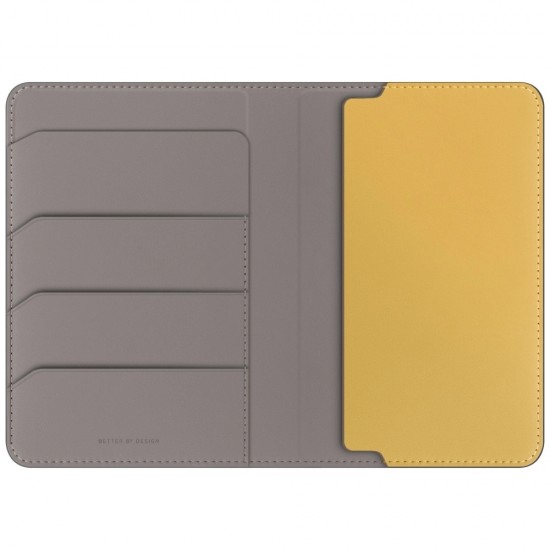 Uniq Belmont RFID Blocking Passport Case - Grey/Yellow