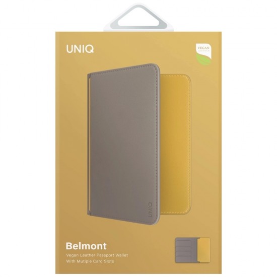 Uniq Belmont RFID Blocking Passport Case - Grey/Yellow