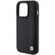 BMW Leather Textured & Stripe iPhone 15 Pro Max Case - Black