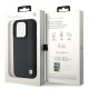 BMW Leather Textured & Stripe iPhone 15 Pro Max Case - Black