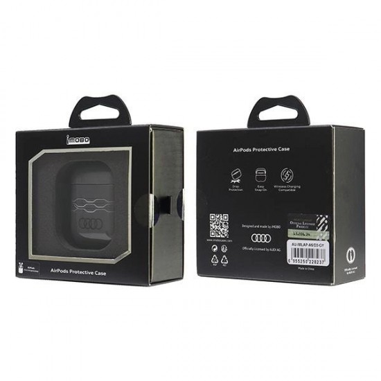 Audi IML Geometric Pattern Case for AirPods 1 / 2 - Gray