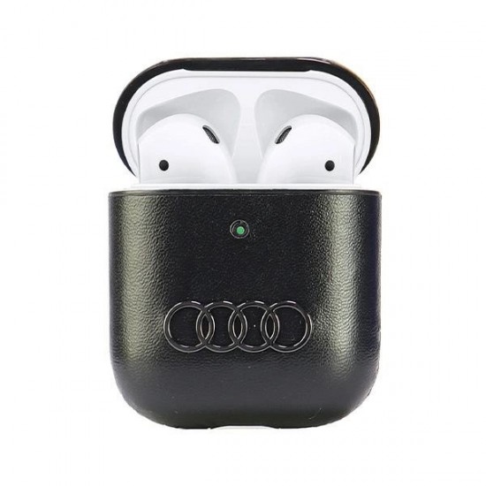 Audi Leather Big Logo Case for AirPods 1 / 2 - Black