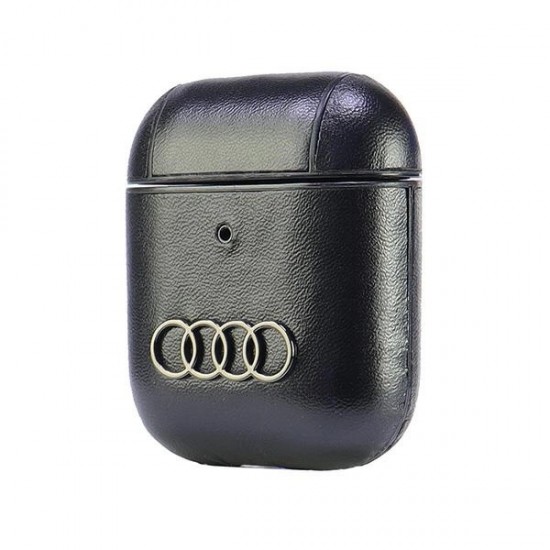 Audi Leather Big Logo Case for AirPods 1 / 2 - Black