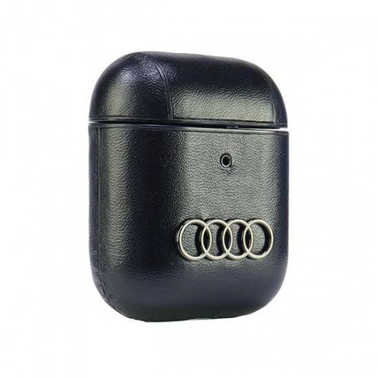 Audi Leather Big Logo Case for AirPods 1 / 2 - Black