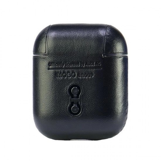 Audi Leather Big Logo Case for AirPods 1 / 2 - Black
