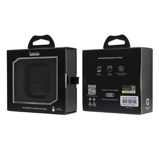 Audi Leather Big Logo Case for AirPods 1 / 2 - Black