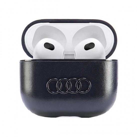 Audi Leather Big Logo Case for AirPods 3 - Black