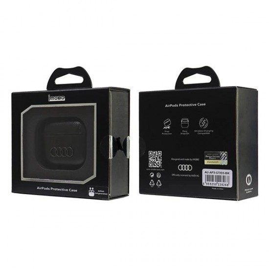 Audi Leather Big Logo Case for AirPods 3 - Black