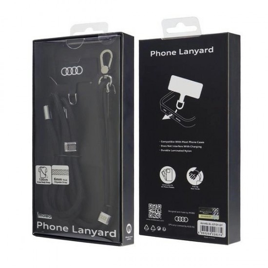 Audi Crossbody Universal Leash 120cm x 10mm - Black