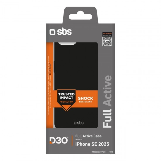 SBS Full Active D3O Case for iPhone 16e/17e - Black