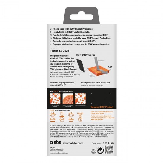 SBS Full Active D3O Case for iPhone 16e/17e - Black