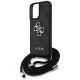 Guess 4G Big Logo Cord Stap Crossbody Case for iPhone 16 Plus Black