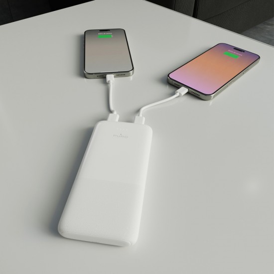 Powerbank Puro DAILY 10 PLUS 10000mAh 2x USBA / 1x USB-C 22.5W - white
