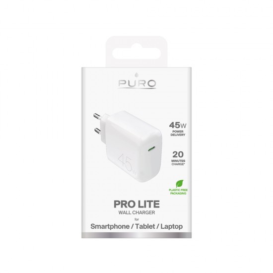 Puro PROLITE 45W USB-C Wall Charger - White