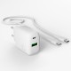 Puro PROLITE 30W USB-A / USB-C wall charger + USB-C - USB-C cable 1.2m - white