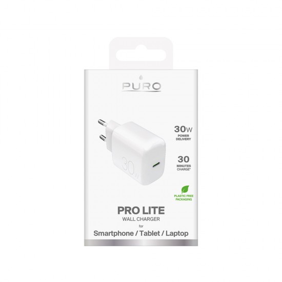 Puro PROLITE 30W USB-C Wall Charger - White