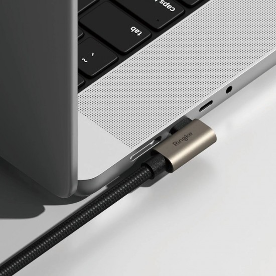 Ringke 3.2 gen. 2x2 USB-C, PD 3.1 240W 2m angled cable - black
