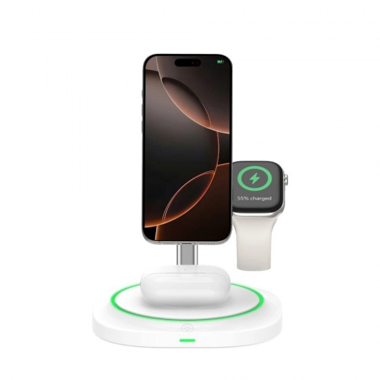 Tech-Protect QI15W-A46 3in1 Magnetic MagSafe Inductive Charger - White