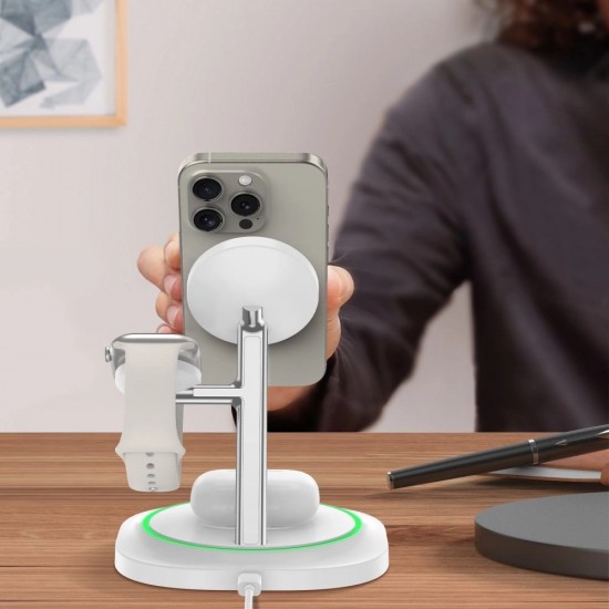 Tech-Protect QI15W-A46 3in1 Magnetic MagSafe Inductive Charger - White