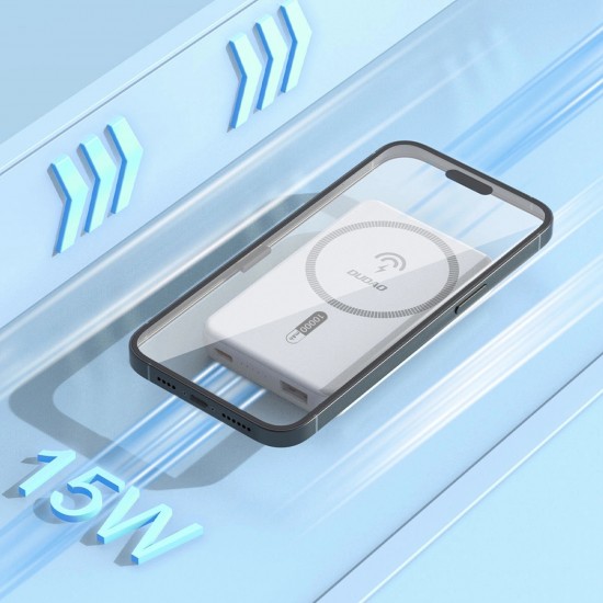 Powerbank Dudao K14S+ 10000mAh 20W USB-A / USB-C / MagSafe with stand - white