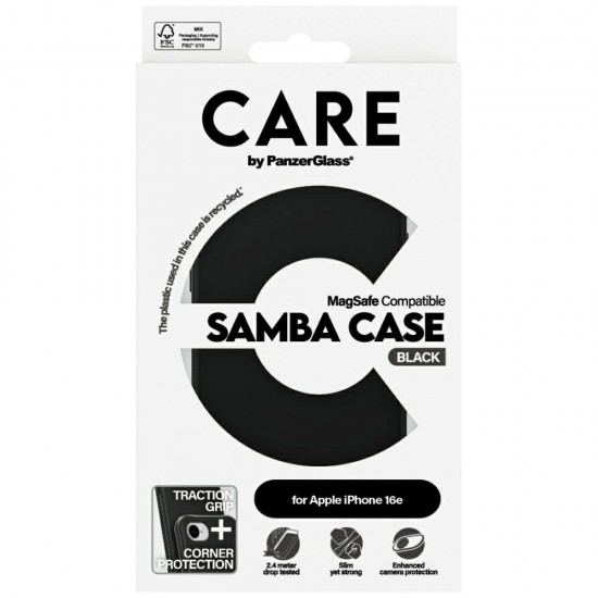 CARE by PanzerGlass Fashion MagSafe iPhone 16e Case - Black