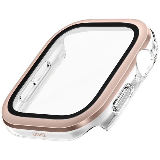 Uniq Voute Tempered Glass Case for Apple Watch 10 46mm - Rose Gold