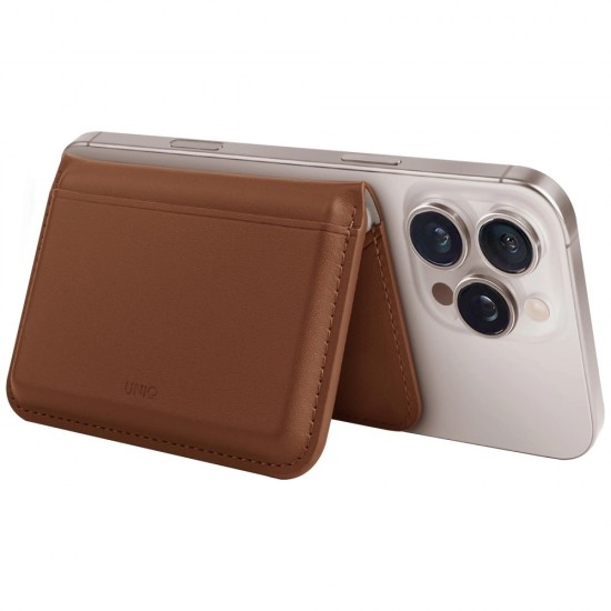Uniq Lyden DS RFID Magnetic Wallet with Phone Stand - Brown