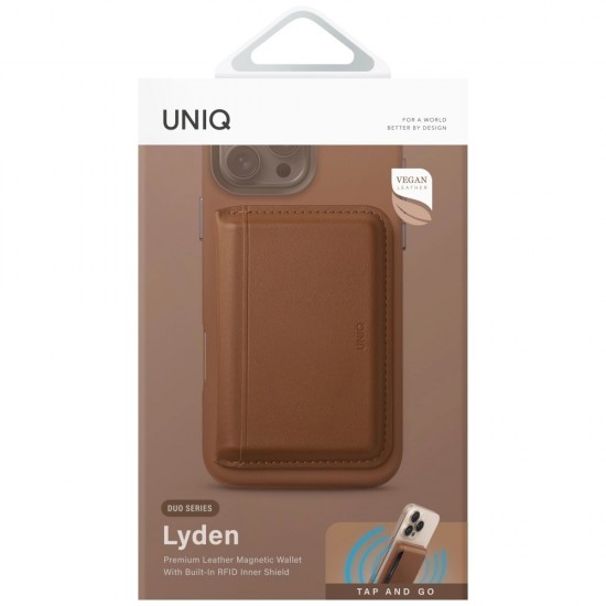 Uniq Lyden DS RFID Magnetic Wallet with Phone Stand - Brown