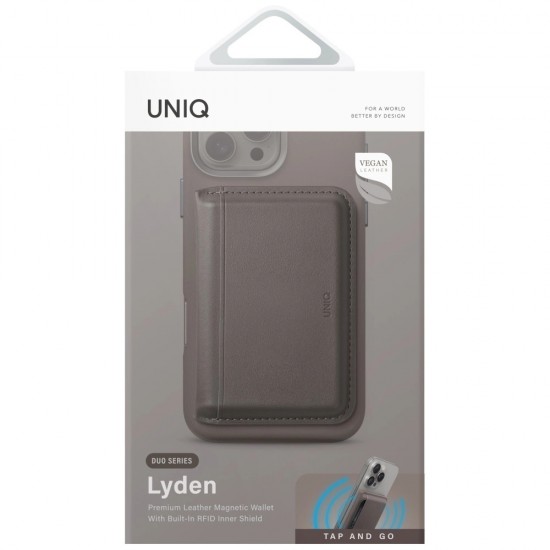 Uniq Lyden DS RFID Magnetic Wallet with Phone Stand - Gray