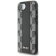 DKNY Leather Checkered Mono Pattern MagSafe iPhone 16e Case - Black