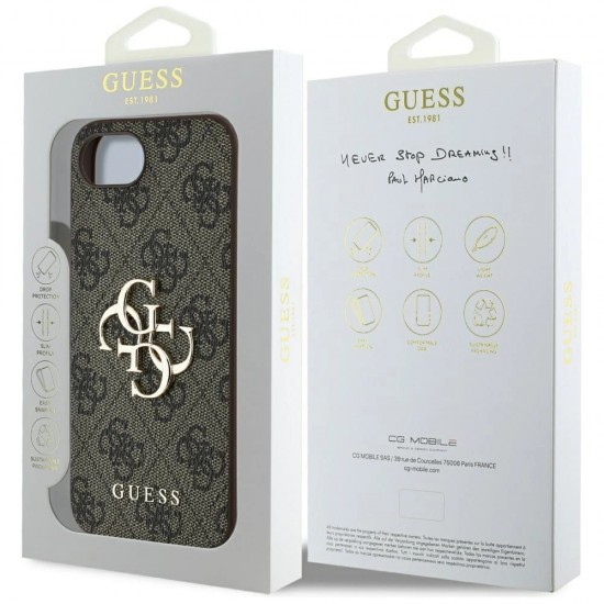 Guess 4G Big Logo Case for iPhone 16e - Brown
