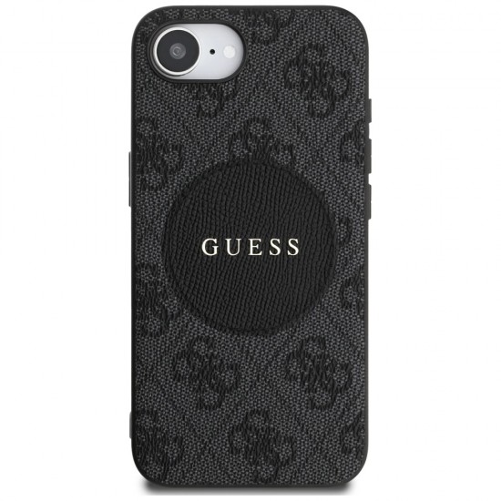 Guess 4G Circle Classic Logo MagSafe case for iPhone 16e - black