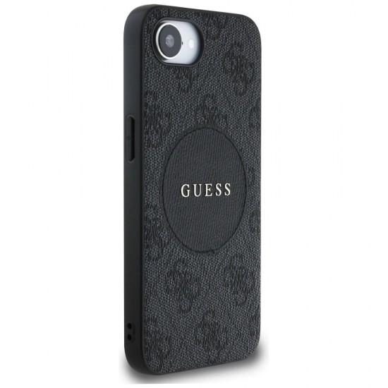 Guess 4G Circle Classic Logo MagSafe case for iPhone 16e - black