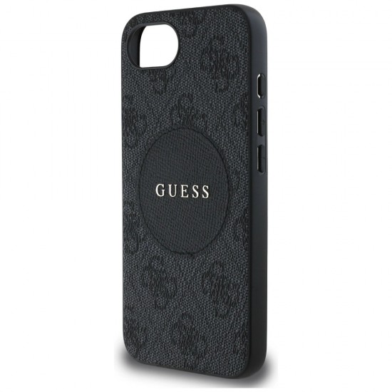 Guess 4G Circle Classic Logo MagSafe case for iPhone 16e - black