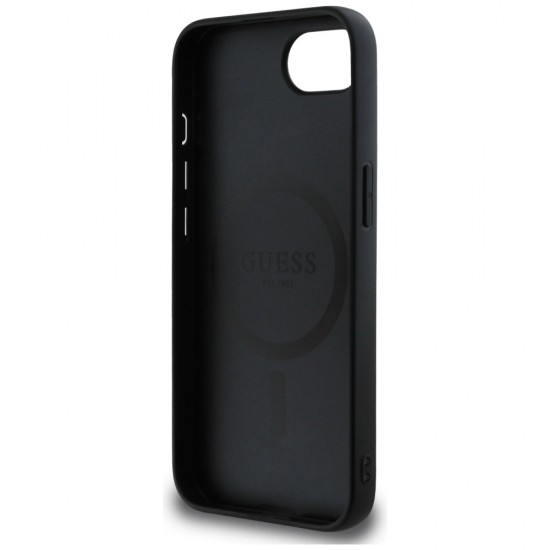 Guess 4G Circle Classic Logo MagSafe case for iPhone 16e - black