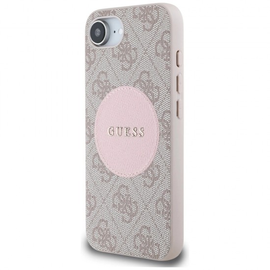 Guess 4G Circle Classic Logo MagSafe case for iPhone 16e - pink