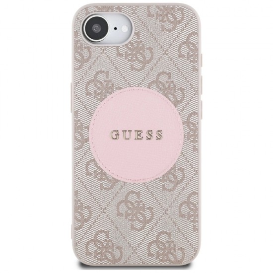 Guess 4G Circle Classic Logo MagSafe case for iPhone 16e - pink