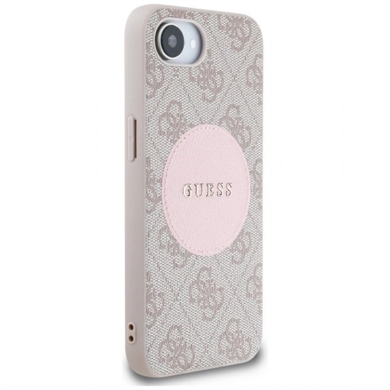 Guess 4G Circle Classic Logo MagSafe case for iPhone 16e - pink