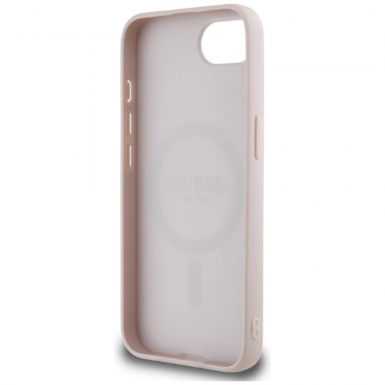Guess 4G Circle Classic Logo MagSafe case for iPhone 16e - pink