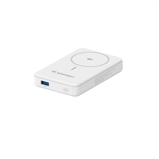 Powerbank Wozinsky WLWP-10KA0Y3WS 22.5W PD Qi2 10000 mAh, with stand, 1x USB-A, 1x USB-C - white