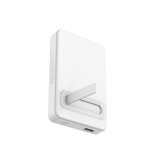 Powerbank Wozinsky WLWP-10KA0Y3WS 22.5W PD Qi2 10000 mAh, with stand, 1x USB-A, 1x USB-C - white
