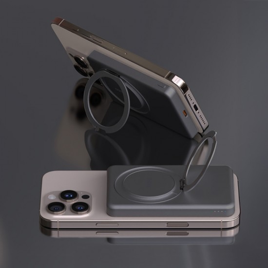 Dudao K28S 20W PD 5000mAh Powerbank with MagSafe and Stand - Gray