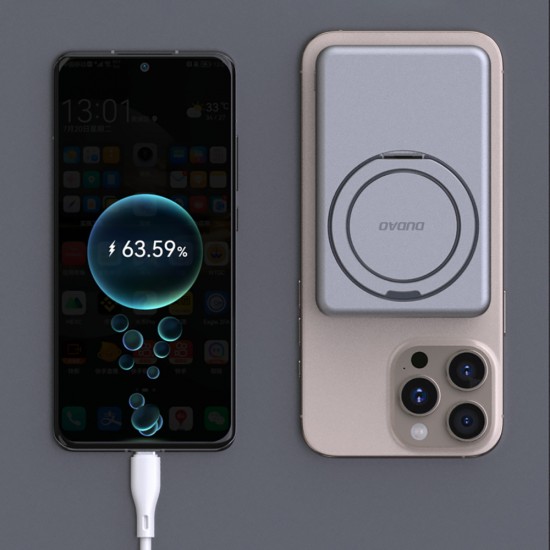 Dudao K28S 20W PD 5000mAh Powerbank with MagSafe and Stand - Silver