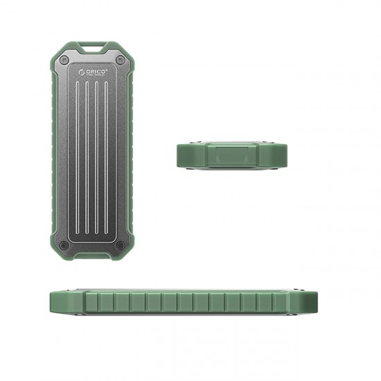 Wzmocniona kieszeń dyskowa Orico OTPX-G2 M.2 NVMe/SATA SSD USB-C 3.2 taktyczna - szaro-zielona
