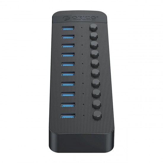 Orico CT2U3-10AB 10x USB-A 3.0 Hub with Switches - Black